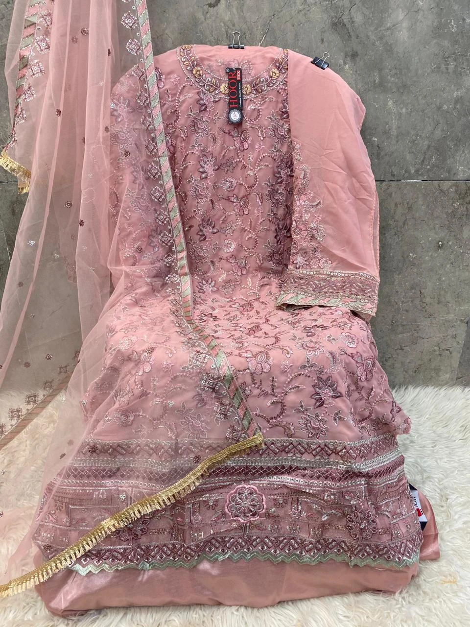 Hoor Tex H-243 Faux Georgette Wholesale Pakistani Salwar Suit Catalog — Wholesale Pakistani Suits, MPA wholesale from Surat - Gallery Image 3
